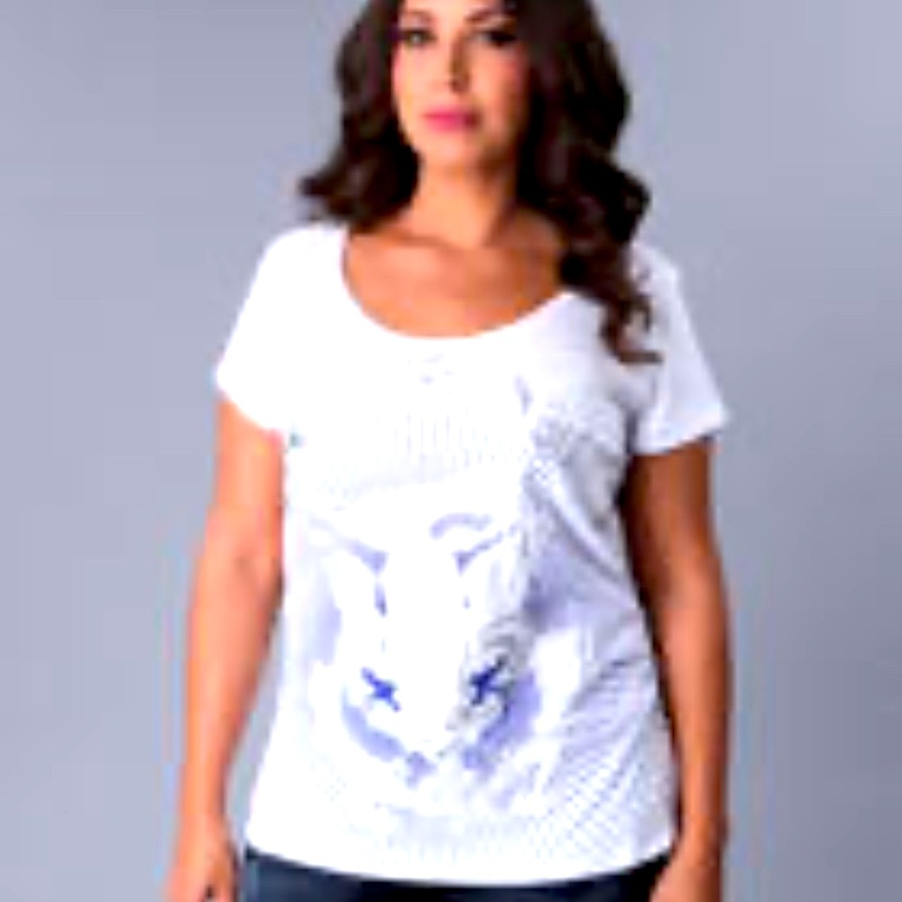 NEW DEREON Y2K  2000's  DIVA LOGO Soul Angel STUD Shirt PLUS SIZE 2X